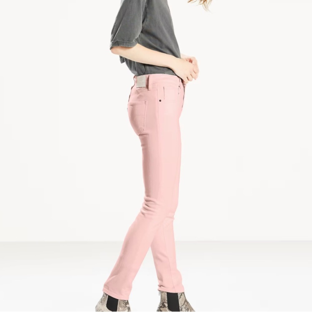 Pink 721 Levi’s High Rise Skinny Jeans - Picture 2 of 14